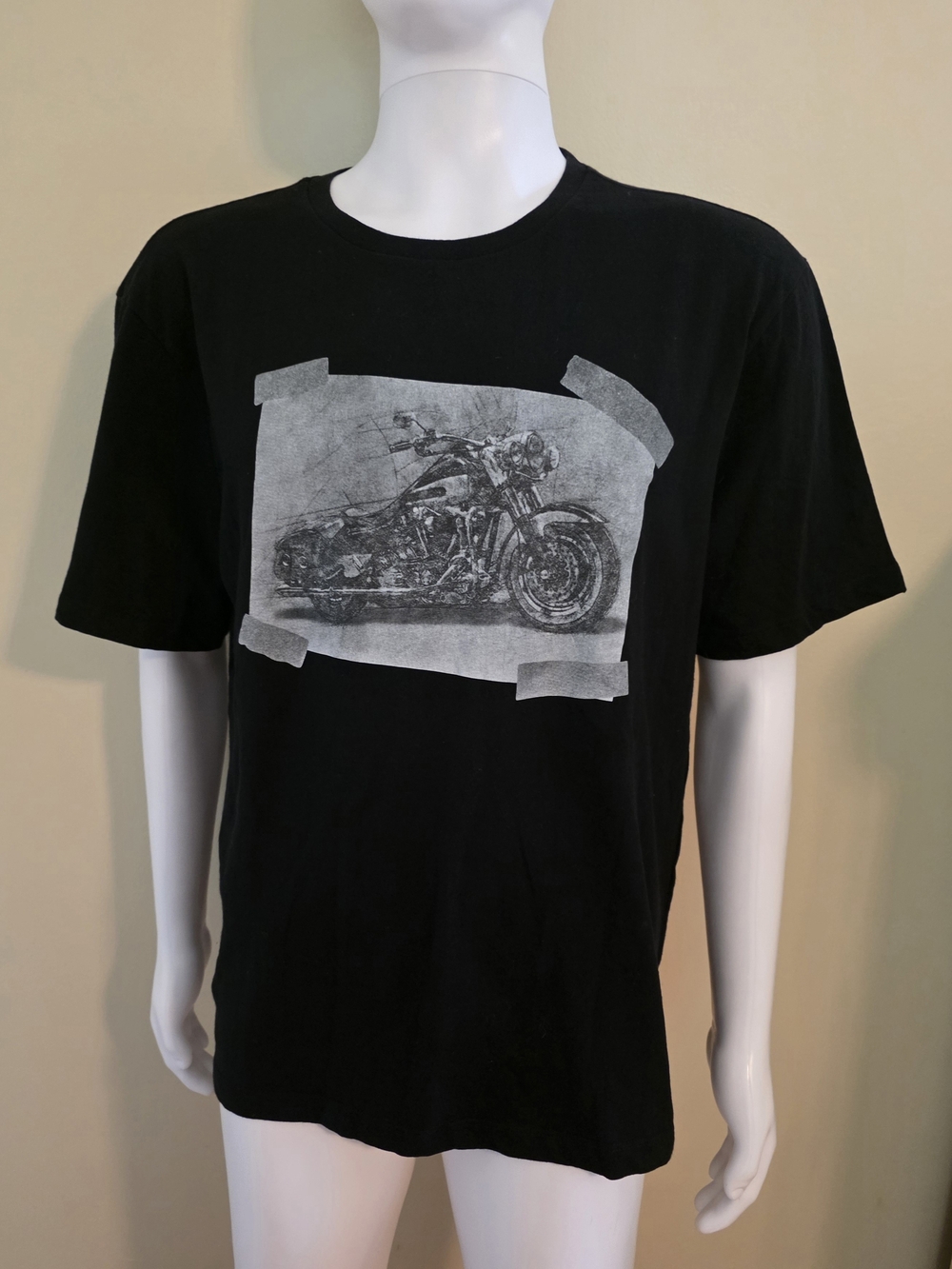 MBX Denim Black Motorcycle Graphic Tee - Men's Size XL.